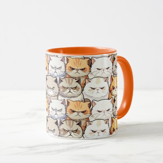 おもしろいMoody Meow Cats Kittenペットパタカラフルーン マグカップ (正面右)