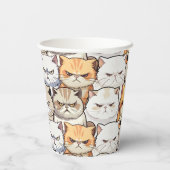 おもしろいMoody Meow Cats Kittenペットパタカラフルーン 紙コップ (裏面)