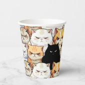 おもしろいMoody Meow Cats Kittenペットパタカラフルーン 紙コップ (正面)
