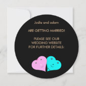 おもしろいmr & mrsハート招待状 セーブザデート (裏面)