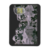 おもしろいMt Rushmore上の顔 マグネット (縦)