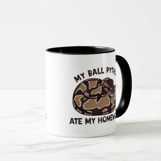 おもしろいMy Ball Python 食べ My Home Work Pet Snake マグカップ (正面右)