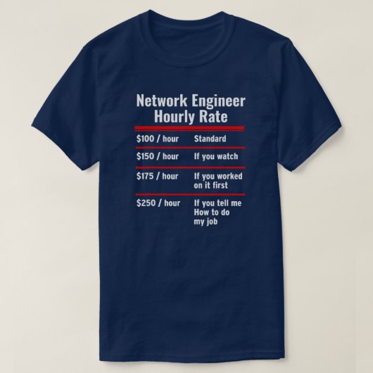 おもしろいNetwork Engineerのグラフィック情報 Tシャツ (デザイン正面)