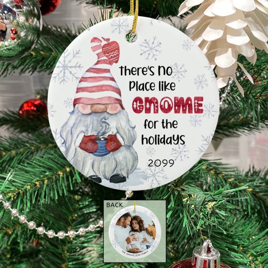 おもしろいNO PLACE LIKE格言の休日の写真 セラミックオーナメント