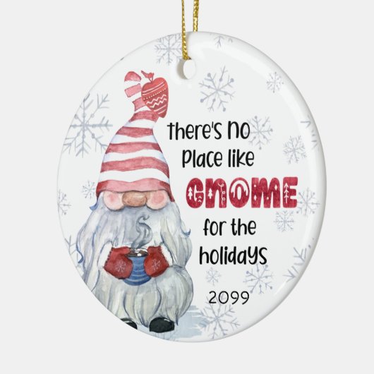 おもしろいNO PLACE LIKE格言の休日の写真 セラミックオーナメント (左)