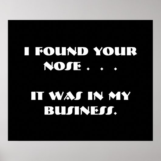 おもしろいNosy People白黒ポスター ポスター (正面)