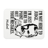 "おもしろいNot Here To Judging"名前をカスタムする磁石 マグネット (横)