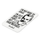 "おもしろいNot Here To Judging"名前をカスタムする磁石 マグネット (左側)