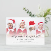 おもしろいNot So Calm Scriptフォトホリデーカード シーズンカード (スタンド正面)