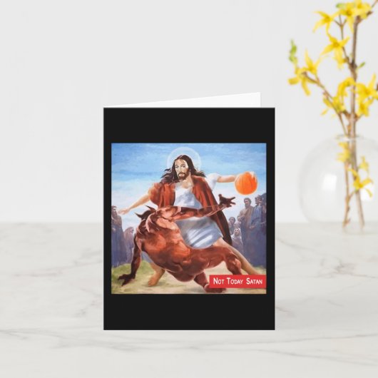 おもしろいNot Todayサタン・イエズス・クロスオーバー・バスケットボール カード (黄色い花)