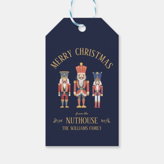 おもしろいNuthouse Nutcrackerからのメリークリスマス ギフトタグ (正面)