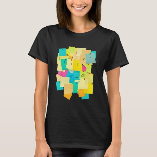 おもしろいOfficeユーモア付箋グラフィック Tシャツ (正面)