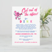 おもしろいOffice Team Builing Logo Cartoon Pickleball 招待状 (スタンド正面)