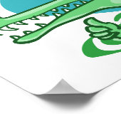 おもしろいokサイン漫画を表示したワニ ポスター (角)