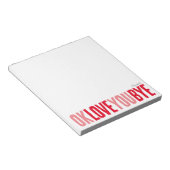 おもしろいOK Love You Bye赤とピンクのガールフレンド ノートパッド (アングル)