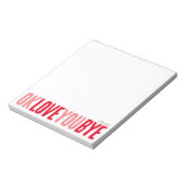 おもしろいOK Love You Bye赤とピンクのガールフレンド ノートパッド (回転)