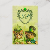 おもしろいOLD FASHION ST.PATRICK'S CATS,ハート・モノグラム 名刺 (裏面)