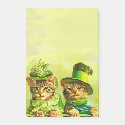 おもしろいOLD FASHION ST.PATRICK'S DAY CATS ポストイット (正面)