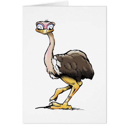 おもしろいOstrich Greeting Card (正面)