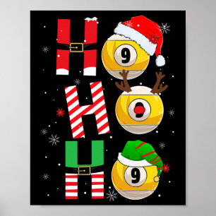 おもしろいPに一致するクリスマスビリヤードHo Hoクリスマス ポスター