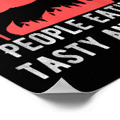 おもしろいP.e.t.a人の食べおいしい動物Bbq子供 ポスター (角)