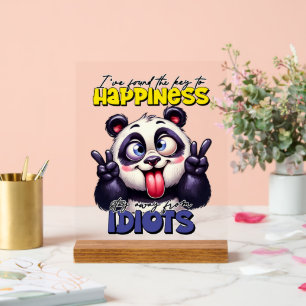 おもしろいpanda bear皮肉なワードアート アクリルサイン