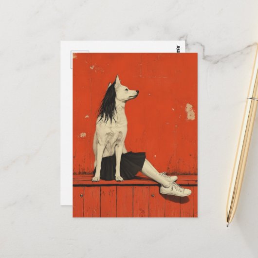 おもしろいPart Dog Part Human ポストカード (正面/裏面インサイチュ)