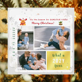 おもしろいPawsitive Rudolph 3枚フォトコラージュモダン シーズンカード