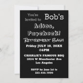 おもしろいPaycheckパパ退職パーティー 招待状 (正面)