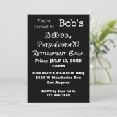 おもしろいPaycheckパパ退職パーティー 招待状 (スタンド正面)