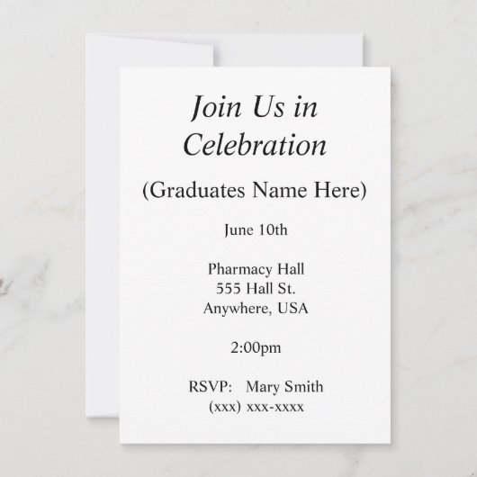 おもしろいPharm-D卒業案内 招待状 (裏面)