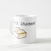 おもしろいPhD学生Magかわいい猫のアカデミックなユーモア コーヒーマグカップ (正面左)