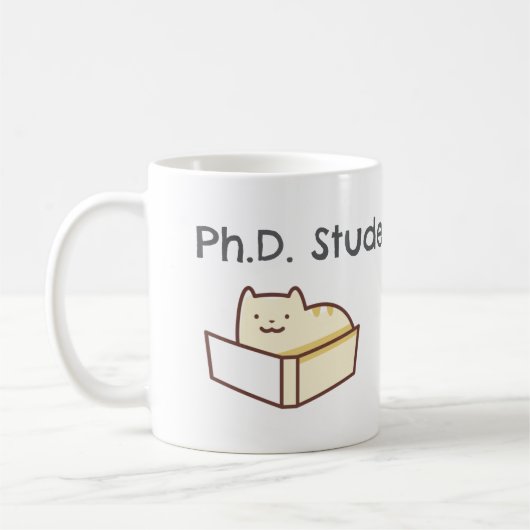 おもしろいPhD学生Magかわいい猫のアカデミックなユーモア コーヒーマグカップ (左)