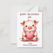 おもしろいPig Kid's Valentine Classroomパーティー ノートカード (正面)