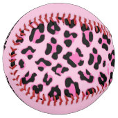 おもしろいPink Leopard Print カスタマイズ – 名前 ソフトボール (正面左)