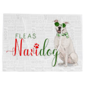 おもしろいPit BullとのクリスマスフラスNavidog ラージペーパーバッグ (裏面)