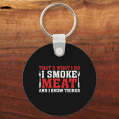 おもしろいPitmaster - I Smoke Meat Bbq Smoker Grill キーホルダー (正面)