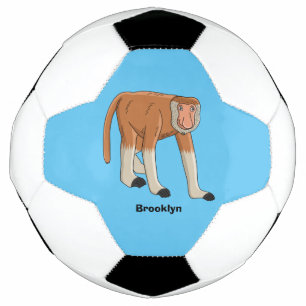 おもしろいproboscis monky漫画イラストレーション サッカーボール