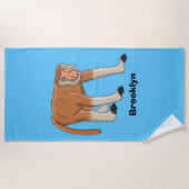 おもしろいproboscis monky漫画イラストレーション ビーチタオル (正面)