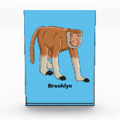 おもしろいproboscis monky漫画イラストレーション フォトブロック (正面)