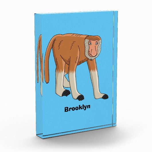 おもしろいproboscis monky漫画イラストレーション フォトブロック (左)