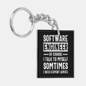 おもしろいProgramming Software Engineer Gift キーホルダー (正面左)