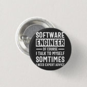 おもしろいProgramming Software Engineer Gift 缶バッジ (正面&裏面)