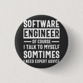 おもしろいProgramming Software Engineer Gift 缶バッジ (正面)