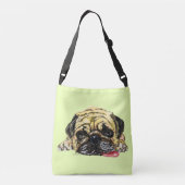 おもしろいPug Dogとのクロスボディバッグ – あなたの色 クロスボディバッグ (裏面)