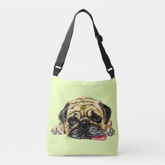 おもしろいPug Dogとのクロスボディバッグ – あなたの色 クロスボディバッグ (正面)