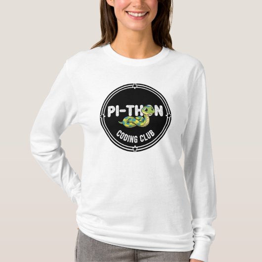 おもしろいPythonコーディングクラブTシャツ スナックパンのジョーク付き Tシャツ (正面)