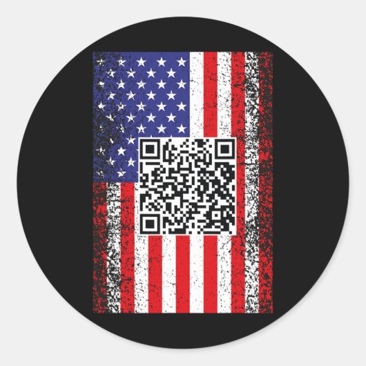 おもしろいQr大統領トランプコードダンス ラウンドシール (正面)