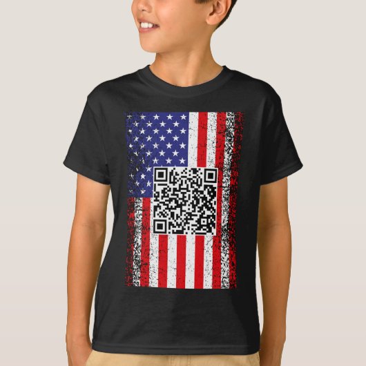おもしろいQr大統領トランプコードダンス Tシャツ (正面)