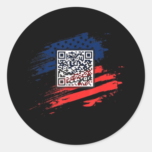 おもしろいQr大統領トランプダンスコード ラウンドシール (正面)